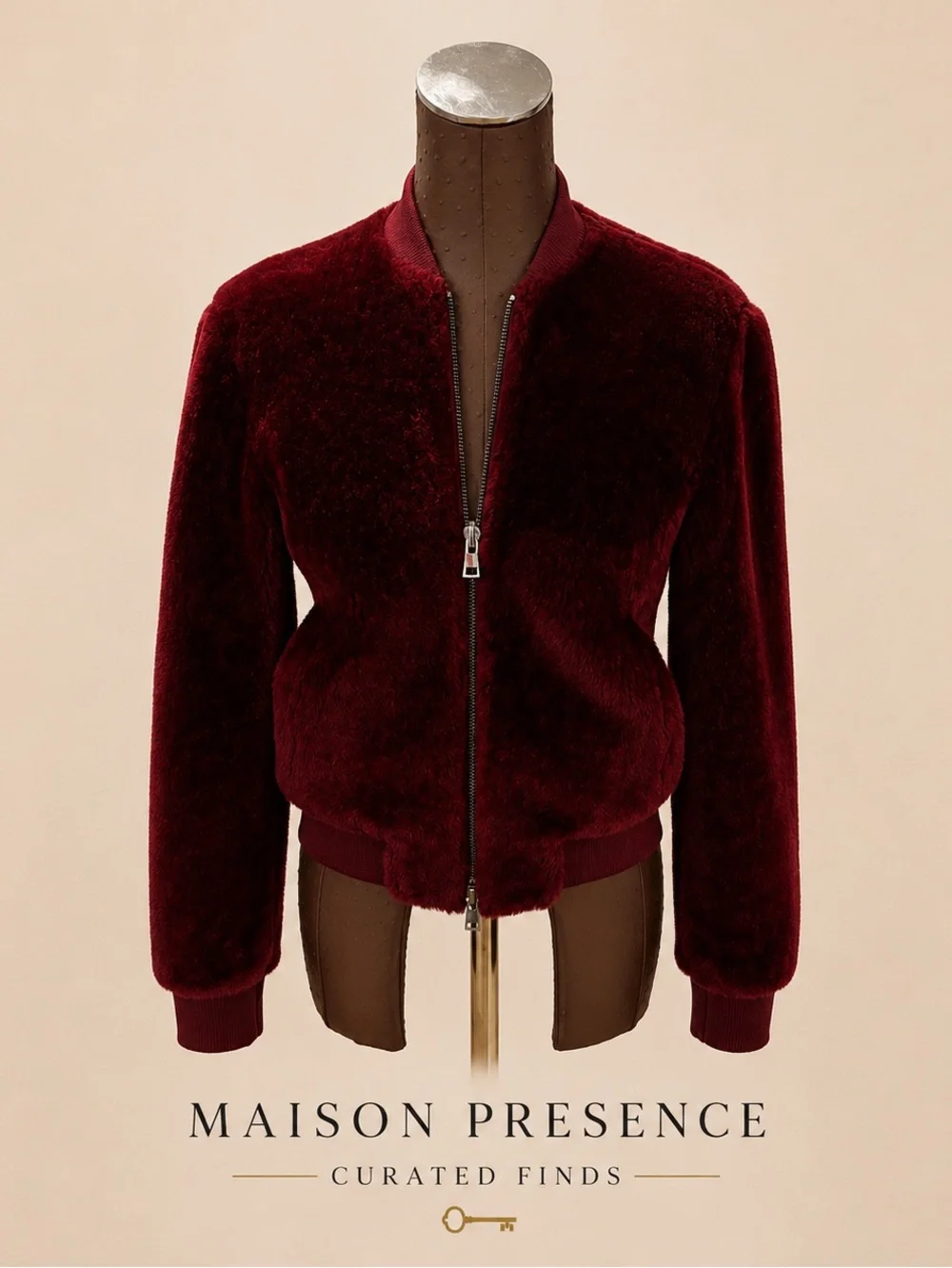 Theory shearling and leather Reversible Bomber Jacket in Burgundy